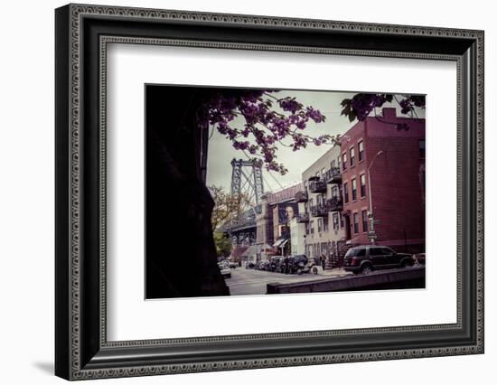 Williamsburg Bridge and neighbourhood, Brooklyn, New York, USA-Andrea Lang-Framed Photographic Print