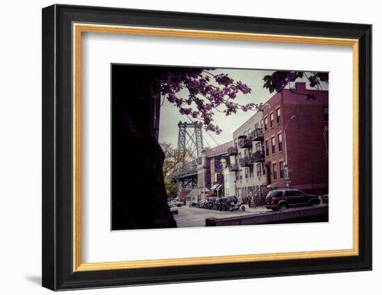 Williamsburg Bridge and neighbourhood, Brooklyn, New York, USA-Andrea Lang-Framed Photographic Print