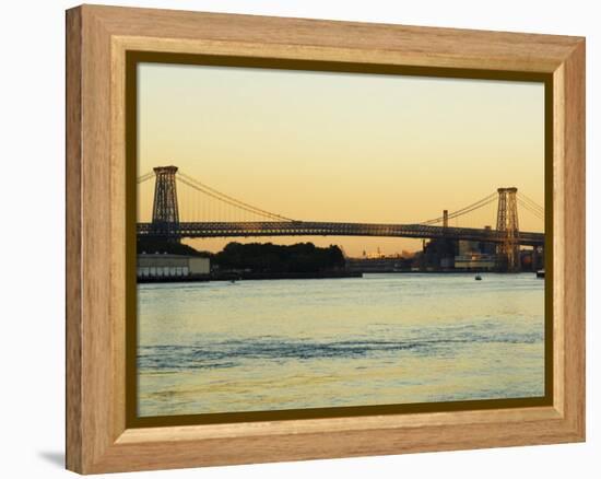 Williamsburg Bridge and the East River, New York City, New York, USA-Amanda Hall-Framed Premier Image Canvas