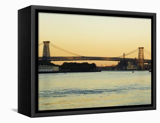 Williamsburg Bridge and the East River, New York City, New York, USA-Amanda Hall-Framed Premier Image Canvas