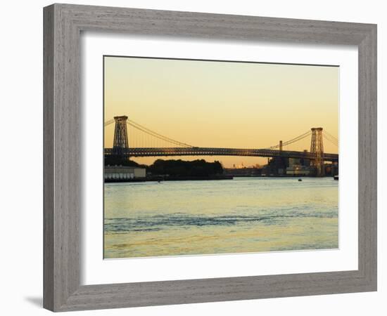 Williamsburg Bridge and the East River, New York City, New York, USA-Amanda Hall-Framed Photographic Print