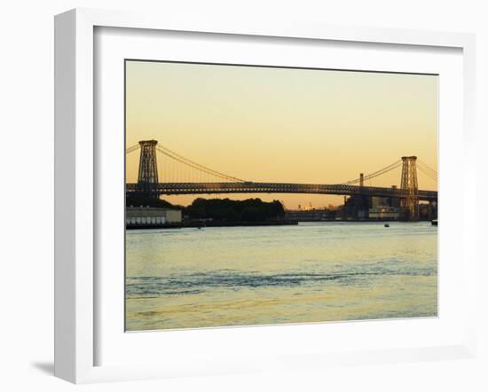 Williamsburg Bridge and the East River, New York City, New York, USA-Amanda Hall-Framed Photographic Print