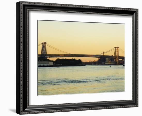 Williamsburg Bridge and the East River, New York City, New York, USA-Amanda Hall-Framed Photographic Print