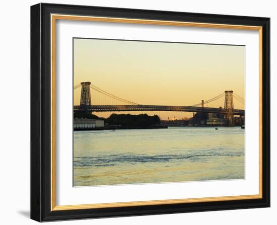 Williamsburg Bridge and the East River, New York City, New York, USA-Amanda Hall-Framed Photographic Print