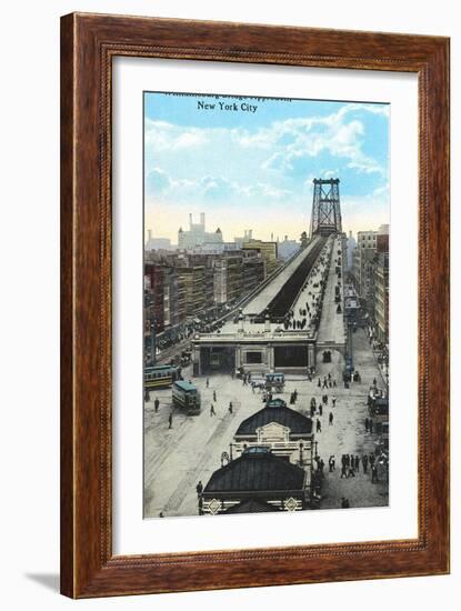 Williamsburg Bridge Approach, New York City-null-Framed Art Print