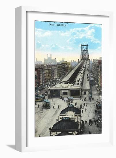 Williamsburg Bridge Approach, New York City-null-Framed Art Print