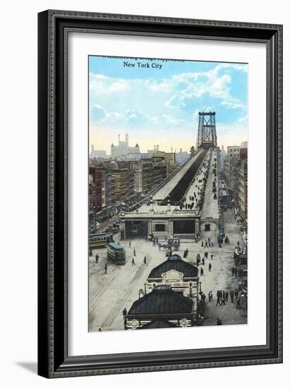 Williamsburg Bridge Approach, New York City-null-Framed Art Print