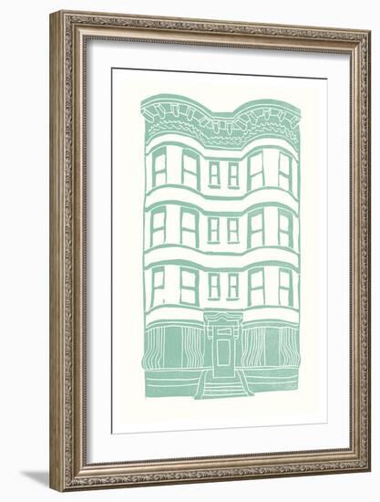 Williamsburg Building 4 (Brownstone)-live from bklyn-Framed Art Print