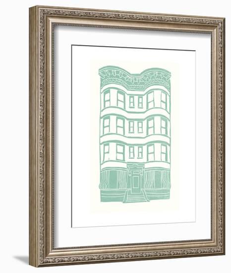 Williamsburg Building 4 (Brownstone)-live from bklyn-Framed Art Print