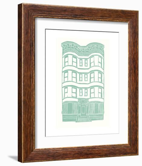 Williamsburg Building 4 (Brownstone)-live from bklyn-Framed Art Print