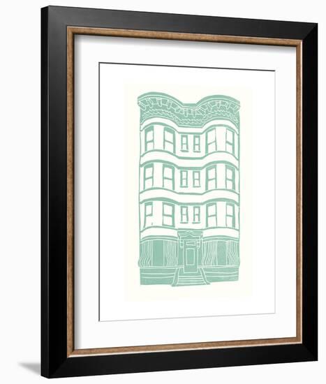 Williamsburg Building 4 (Brownstone)-live from bklyn-Framed Art Print