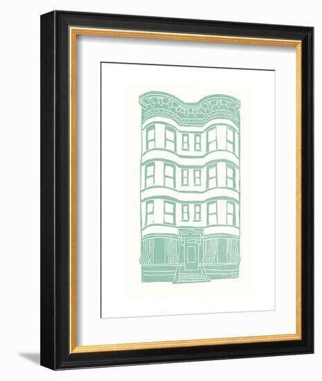 Williamsburg Building 4 (Brownstone)-live from bklyn-Framed Art Print