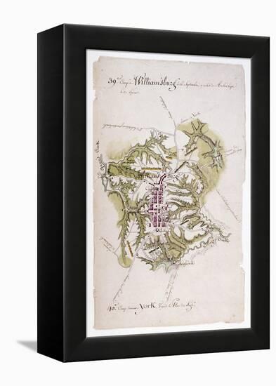 Williamsburg: Map, 1781-Louis Alexandre Bertheir-Framed Premier Image Canvas