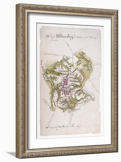 Williamsburg: Map, 1781-Louis Alexandre Bertheir-Framed Giclee Print