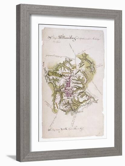 Williamsburg: Map, 1781-Louis Alexandre Bertheir-Framed Giclee Print