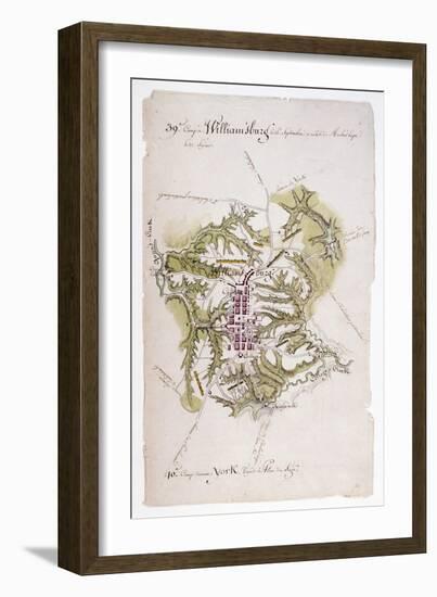 Williamsburg: Map, 1781-Louis Alexandre Bertheir-Framed Giclee Print