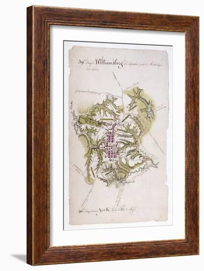 Williamsburg: Map, 1781-Louis Alexandre Bertheir-Framed Giclee Print