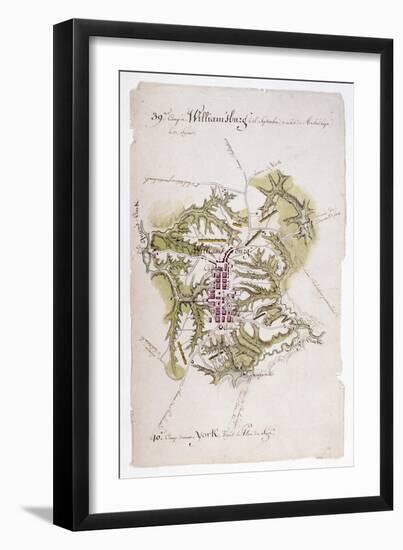 Williamsburg: Map, 1781-Louis Alexandre Bertheir-Framed Giclee Print