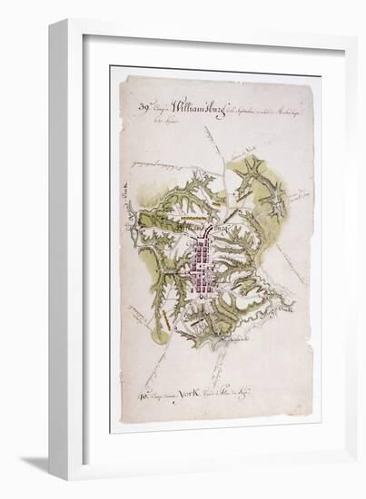 Williamsburg: Map, 1781-Louis Alexandre Bertheir-Framed Giclee Print