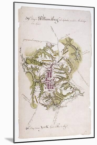 Williamsburg: Map, 1781-Louis Alexandre Bertheir-Mounted Giclee Print