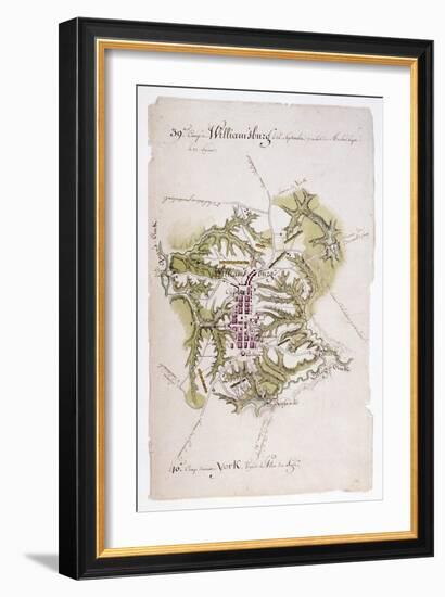 Williamsburg: Map, 1781-Louis Alexandre Bertheir-Framed Giclee Print