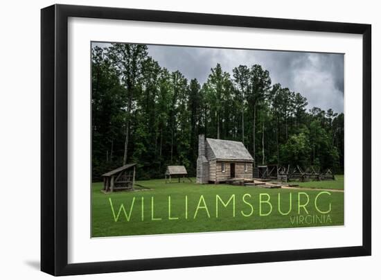Williamsburg, Virginia - Cabin-Lantern Press-Framed Art Print