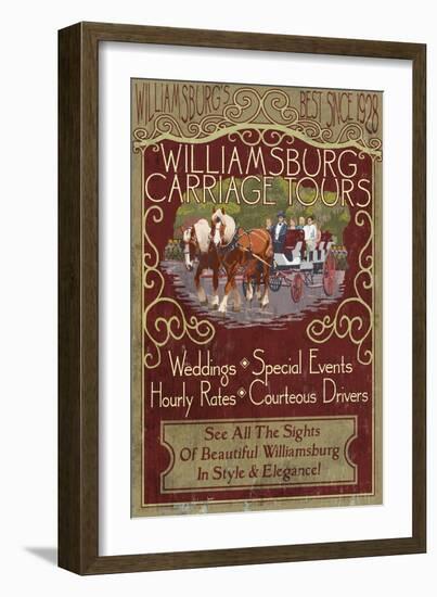 Williamsburg, Virginia - Carriage Tours-Lantern Press-Framed Art Print