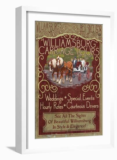 Williamsburg, Virginia - Carriage Tours-Lantern Press-Framed Art Print