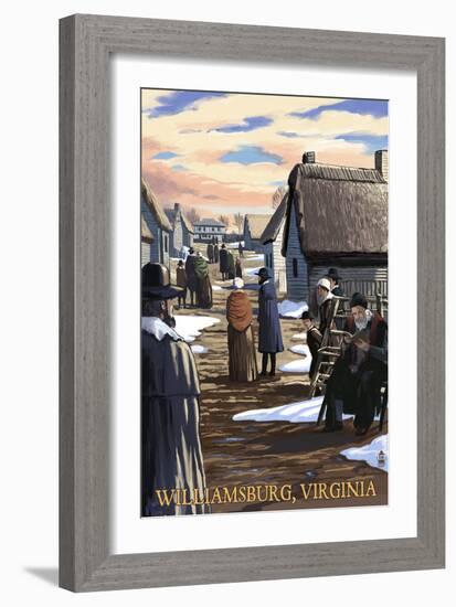 Williamsburg, Virginia - Colonial Scene-Lantern Press-Framed Art Print