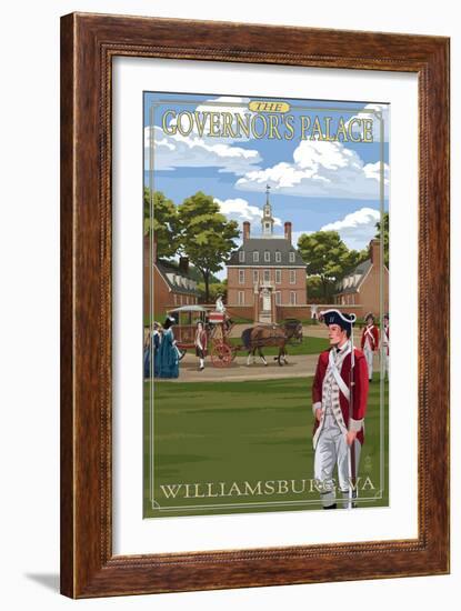 Williamsburg, Virginia - Governor's Palace in Spring-Lantern Press-Framed Art Print