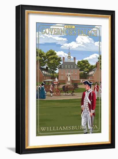 Williamsburg, Virginia - Governor's Palace in Spring-Lantern Press-Framed Art Print