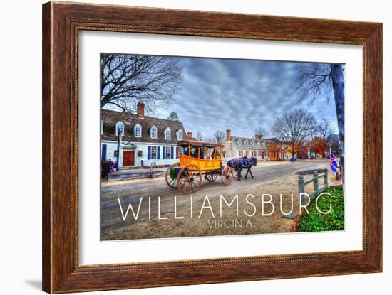 Williamsburg, Virginia - Horse and Buggy-Lantern Press-Framed Art Print