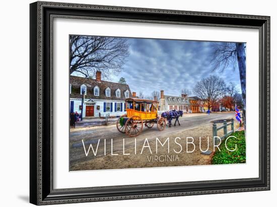 Williamsburg, Virginia - Horse and Buggy-Lantern Press-Framed Art Print