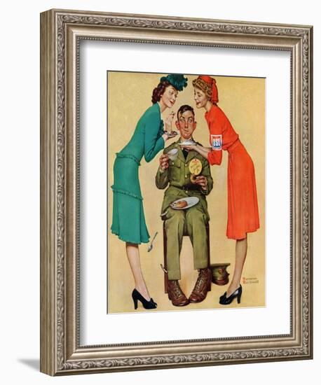 "Willie Gillis at the U.S.O.", February 7,1942-Norman Rockwell-Framed Giclee Print