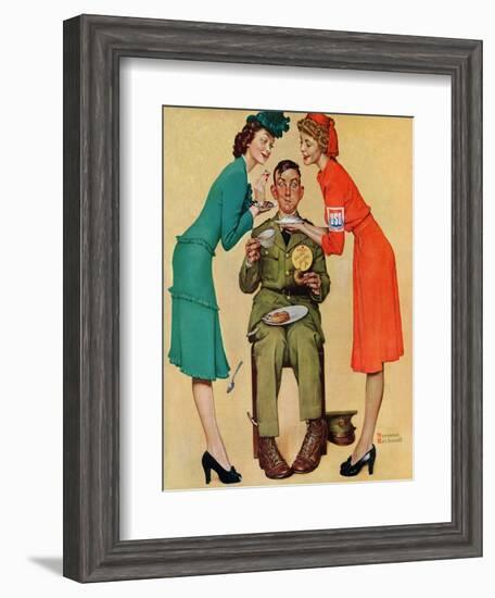 "Willie Gillis at the U.S.O.", February 7,1942-Norman Rockwell-Framed Giclee Print