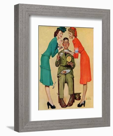 "Willie Gillis at the U.S.O.", February 7,1942-Norman Rockwell-Framed Giclee Print