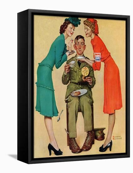 "Willie Gillis at the U.S.O.", February 7,1942-Norman Rockwell-Framed Premier Image Canvas