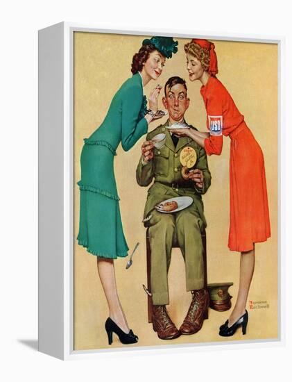 "Willie Gillis at the U.S.O.", February 7,1942-Norman Rockwell-Framed Premier Image Canvas