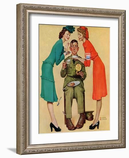 "Willie Gillis at the U.S.O.", February 7,1942-Norman Rockwell-Framed Giclee Print