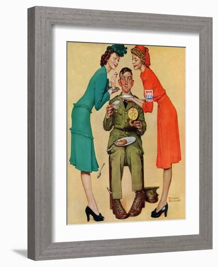 "Willie Gillis at the U.S.O.", February 7,1942-Norman Rockwell-Framed Giclee Print