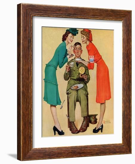 "Willie Gillis at the U.S.O.", February 7,1942-Norman Rockwell-Framed Giclee Print