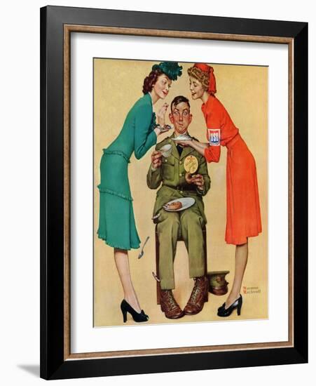 "Willie Gillis at the U.S.O.", February 7,1942-Norman Rockwell-Framed Giclee Print