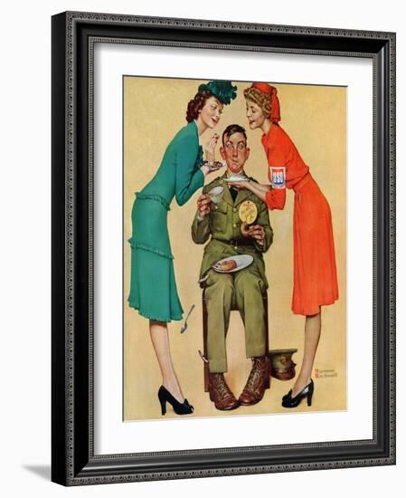 "Willie Gillis at the U.S.O.", February 7,1942-Norman Rockwell-Framed Giclee Print