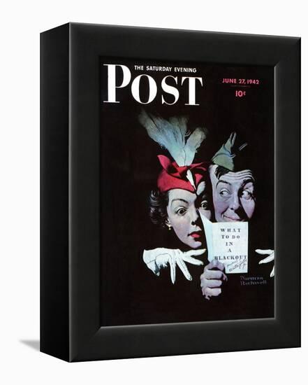 "Willie Gillis in a Blackout" Saturday Evening Post Cover, June 27,1942-Norman Rockwell-Framed Premier Image Canvas