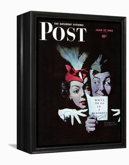 "Willie Gillis in a Blackout" Saturday Evening Post Cover, June 27,1942-Norman Rockwell-Framed Premier Image Canvas