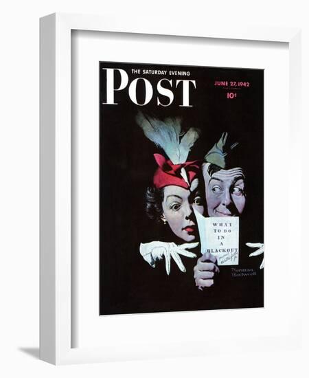 "Willie Gillis in a Blackout" Saturday Evening Post Cover, June 27,1942-Norman Rockwell-Framed Giclee Print