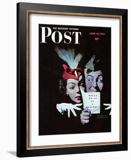 "Willie Gillis in a Blackout" Saturday Evening Post Cover, June 27,1942-Norman Rockwell-Framed Giclee Print