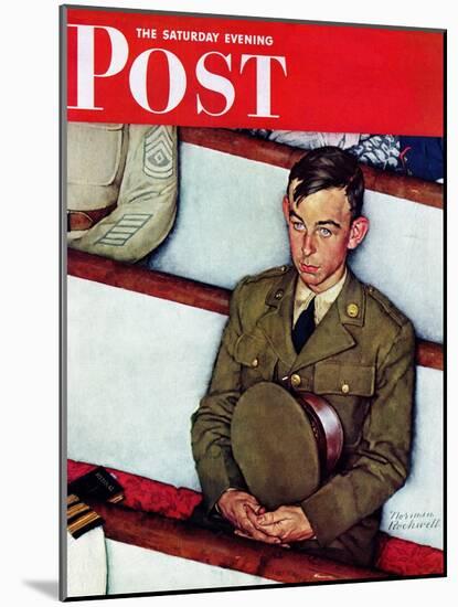 "Willie Gillis in Church" Saturday Evening Post Cover, July 25,1942-Norman Rockwell-Mounted Giclee Print
