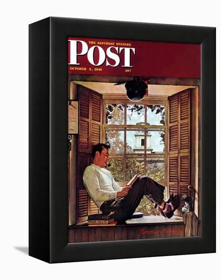 "Willie Gillis in College" Saturday Evening Post Cover, October 5,1946-Norman Rockwell-Framed Premier Image Canvas