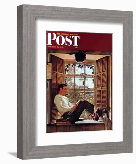 "Willie Gillis in College" Saturday Evening Post Cover, October 5,1946-Norman Rockwell-Framed Giclee Print